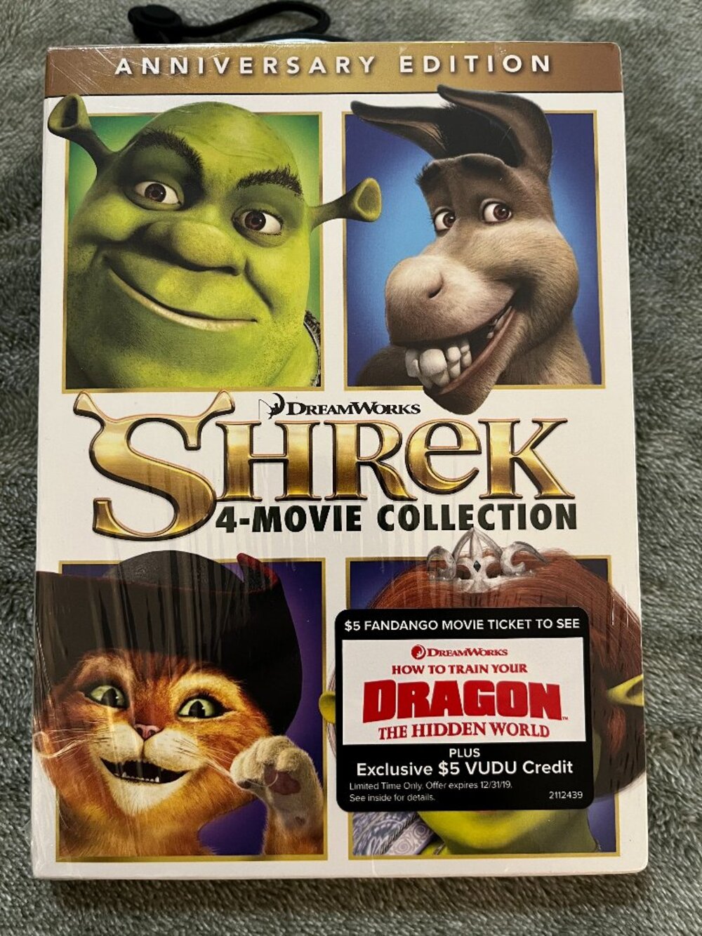 Shrek 4-Movie Collection Anniversary Edition Slipcover NEW SEALED DVD (blu-ray)